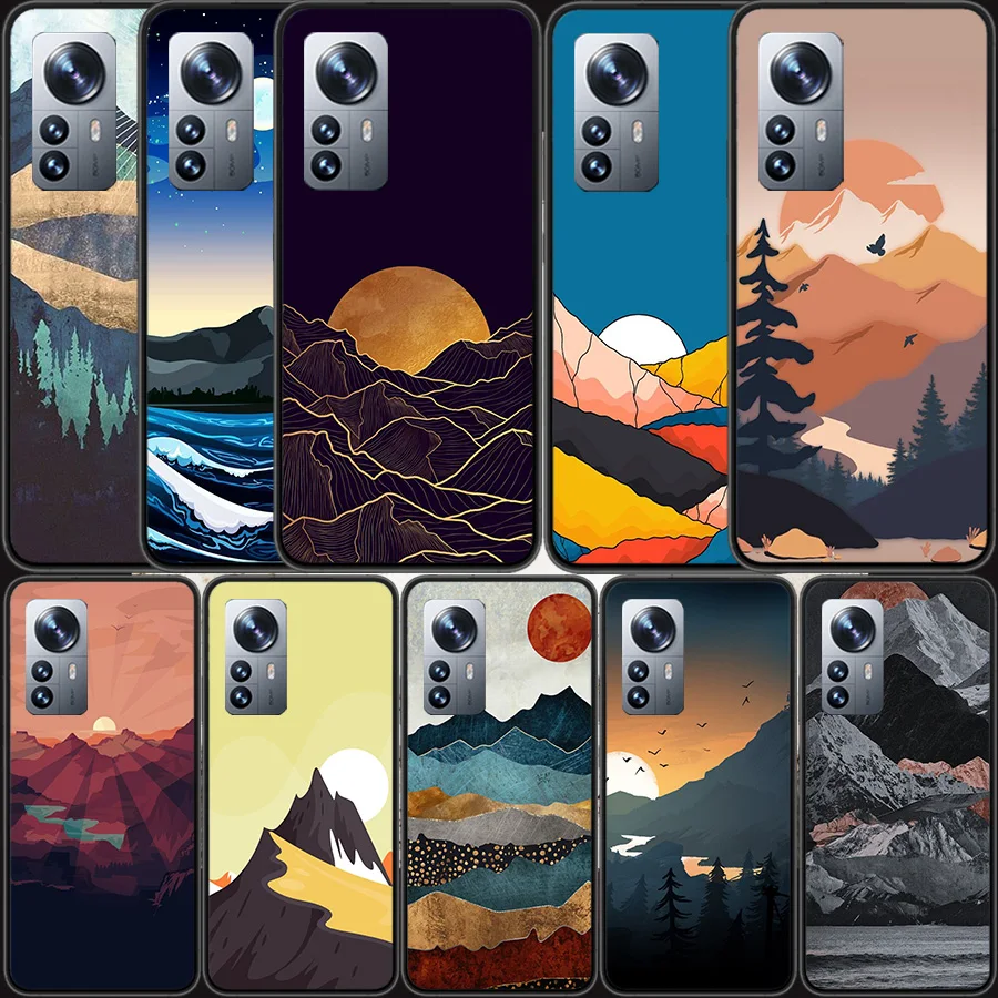 Natural Poster Landscape Art Painting Custodia Per Telefono Per Xiaomi Mi 13 12 11T 10T 12T Pro 12X 11I 11 Ultra 10 Lite 5G 9 8 6X 5X A1 A2