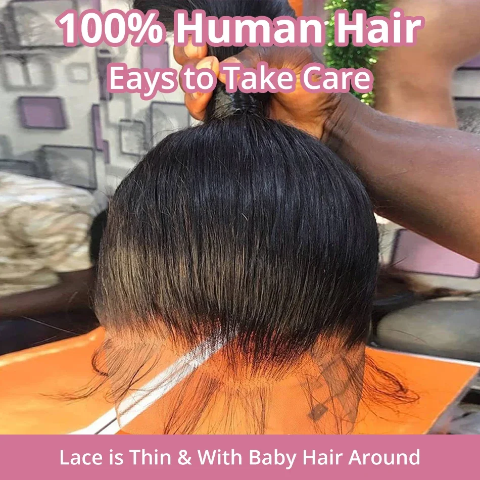 Human Hair Wigs 360 HD Lace Frontal Human Hair Wigs For Women Brazilian Bone Straight 13x6 Transparent Lace Front Human Hair Wig Pre Plucked 40 human hair wigs