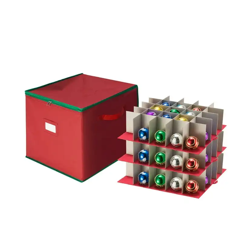

Christmas Ornament Storage Chest Holds 75 Balls w/ Dividers
