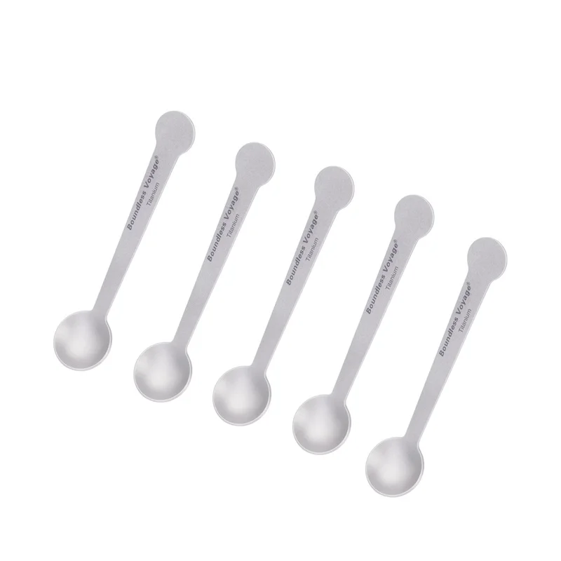 Boundless Voyage Titanium Mini Coffee Spoon Cocktail Stirring Spoons For Coffee Tea Dessert Ice Cream Cappuccino 5pcs Packed - 18 - View #9