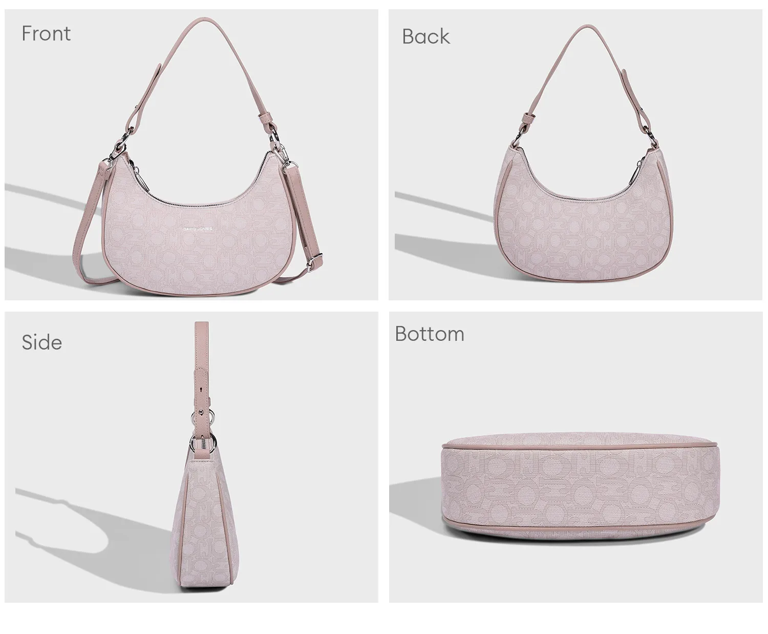 Multifunctional Womens Leather Crescent Bag - Trendy Vintage Shoulder Bag