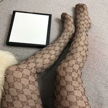 

GG Letter Print Tights Sexy Women Fashion Design Black Fishnet Stockings Pants Lady's Tight Pantyhose