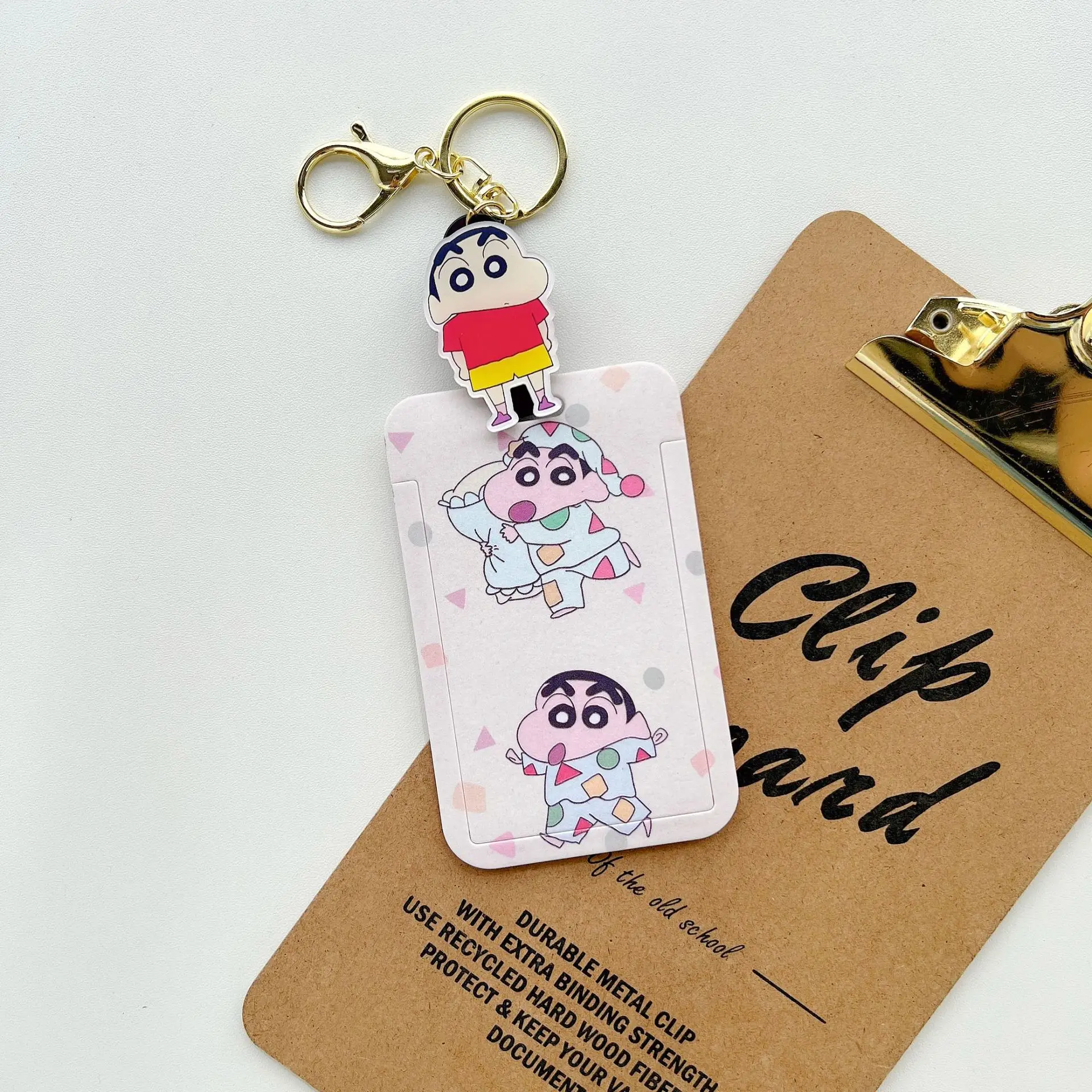 Kawaii Crayon Shin-chan Keychain and Card Holder Accessory