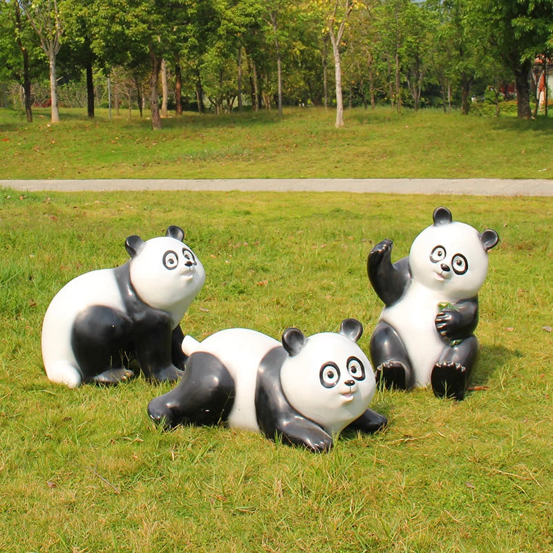 

Fiberglass Outdoor Smooth Panda Sculpture, Garden, Garden, Lawn Landscape Decoration