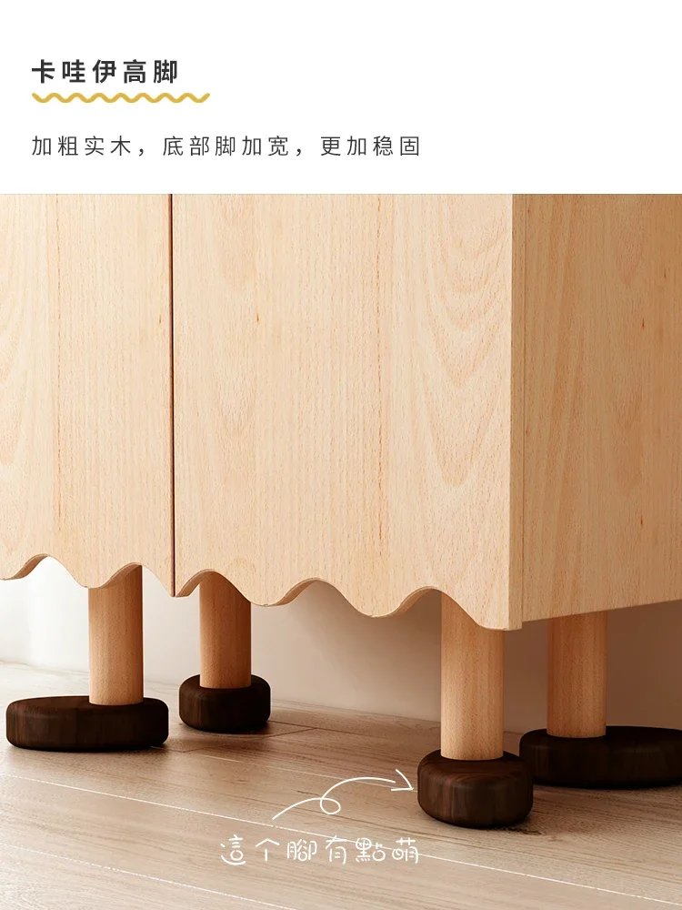 Little Duck Children's Wardrobe Solid Wood Baby Storage Wardrobe Little Closet Short