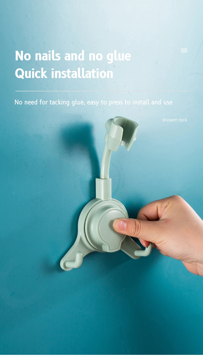 Description Picture 3 of itemAdjustable Shower Holder Stand Suction Cup Shower Head Holder Wall Mount Showerhead Bracket Bathroom Support Douche Punch-Free