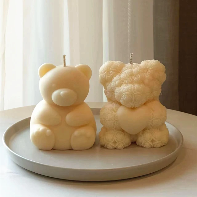 Teddy Bear Silicon Candle Mold  3d Silicone Mold Candle Bear - Diy Cute Bear  Candle - Aliexpress