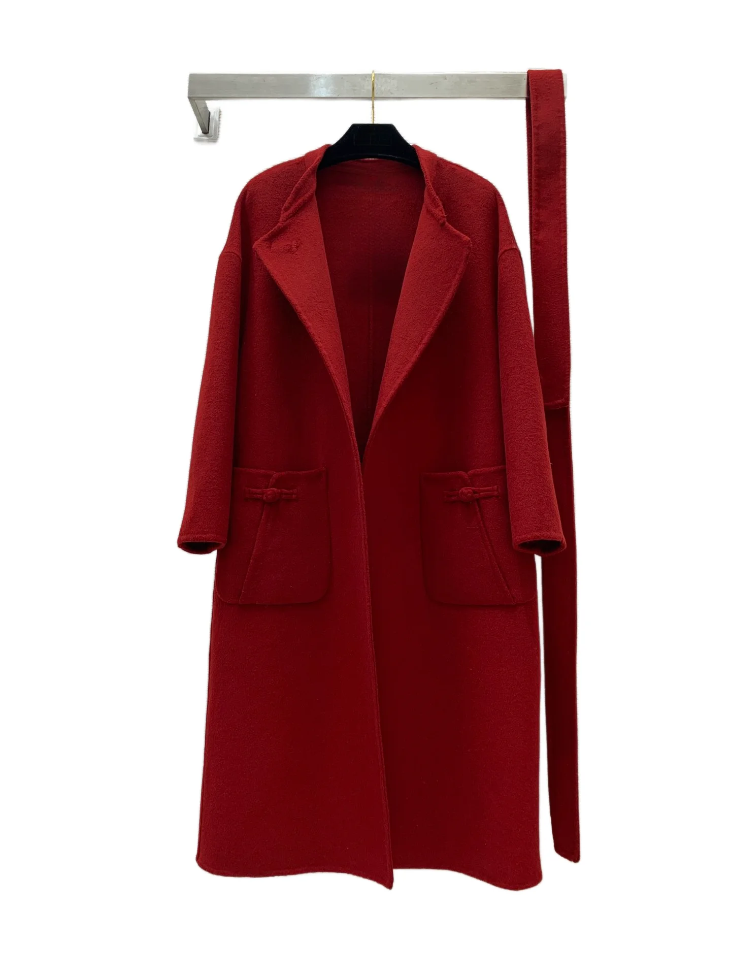 

Wool coat coat lapel This mid-length loose-fitting solid color design keeps warm and comfortable autumn/Winter 2023
