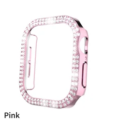Elegant Rhinestone Diamond Protective Case for Women’s Apple Watch (Pink)