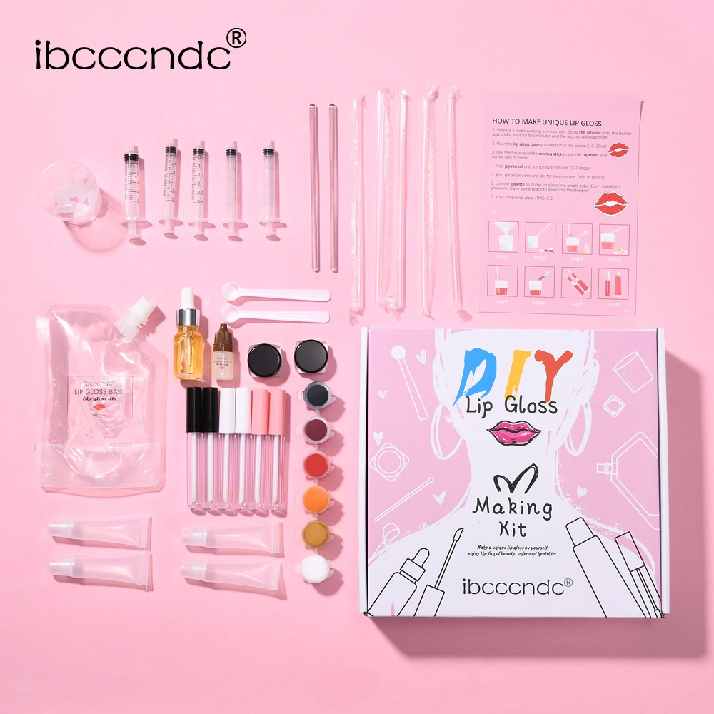 New Lip Gloss Making Kit Moisturizing Lip Gloss Base Diy Raw Material Tool Kit Shiny Glitter Lip Tints Glaze Handmade Cosmetic 4