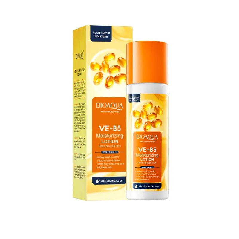 120ml BIOAOUA Vitamin E and VC B5 Moisturizing Multi Dimensional Repair Lotion and Beauty Emusion