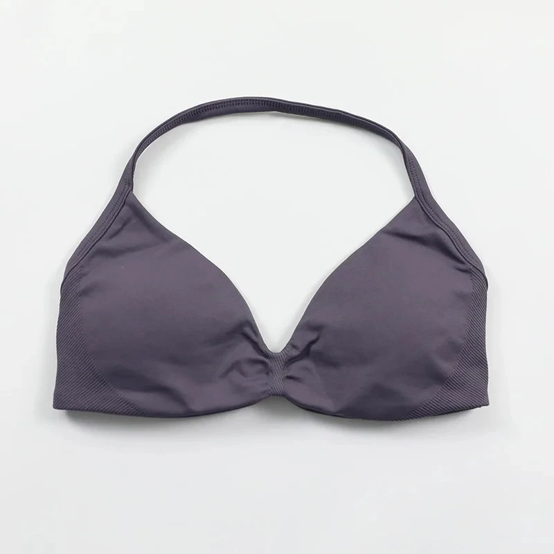 Bra Gym Top Women Support Thin Strap Halter Sports Seamless Scrunch Push-up Workout Yoga Tank Tops