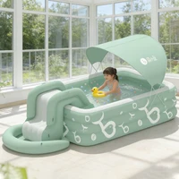 Piscine gonflable avec toboggan aquatique pour jardin, fête en plein air, piscine pliable pour enfants, adultes, famille, piscines en PVC 1