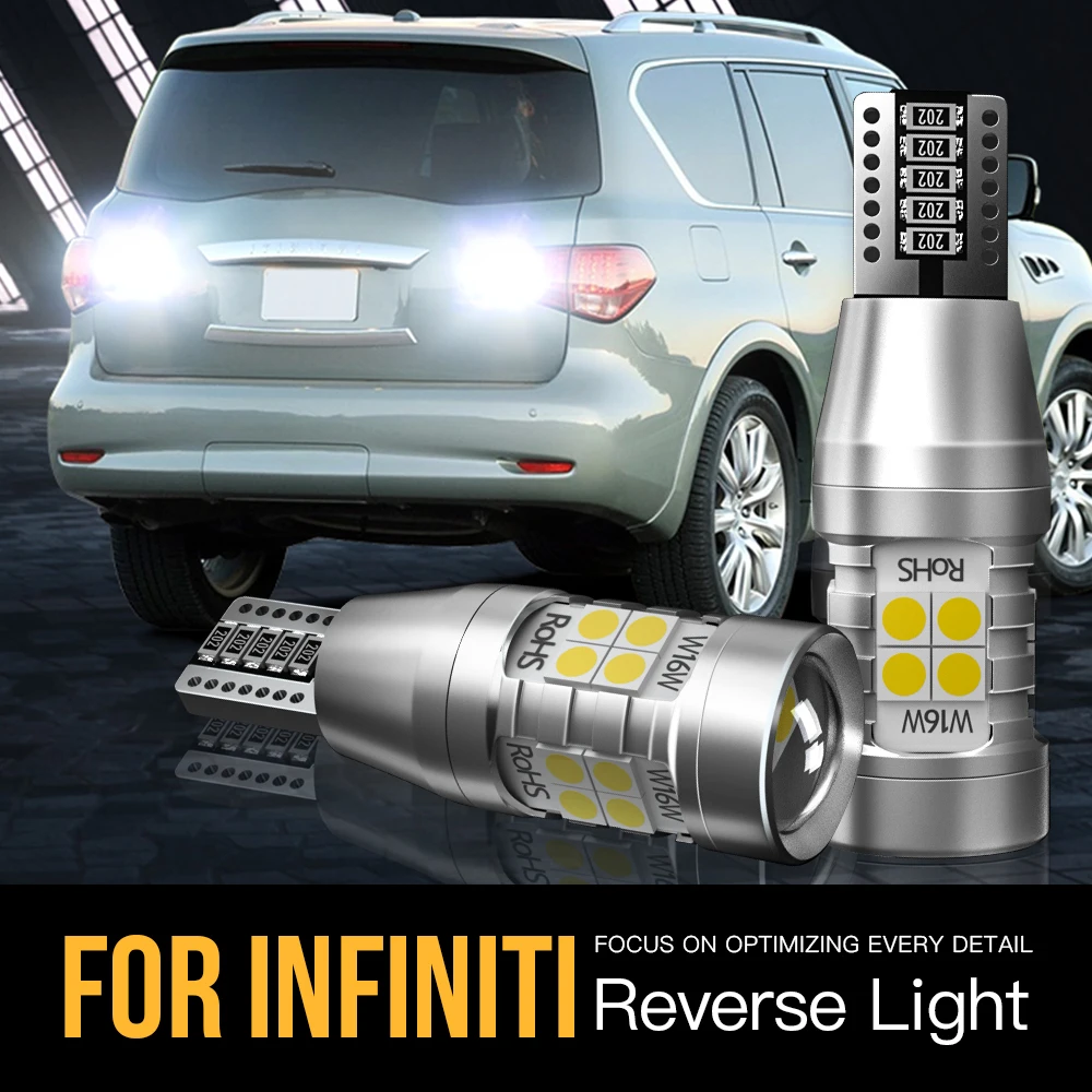 

2pcs W16W T15 921 Canbus LED Reverse Light Blub Lamp For Infiniti G20 G35 G37 G25 Q40 Q60 Q70 QX50 QX56 QX60 QX80 2014-2017