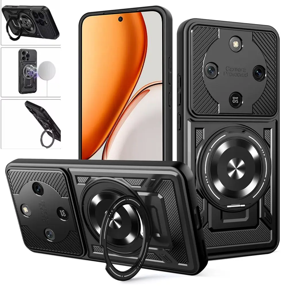 Magnetic Ring Armor Shockproof Phone Case For Honor X9D 5G Case for Honor X70 5G For Magsafe Wireless Charge Cover