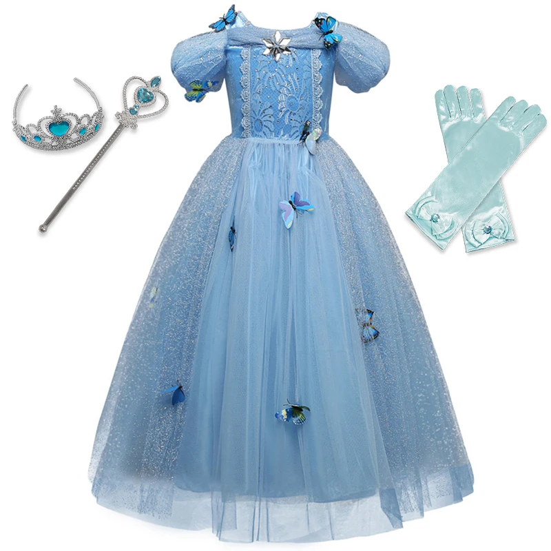 Girls Princess Dress Up for Party Fancy Children Cosplay Costume for Halloween Carnival Cosplay 4-10 Years Kids Clothing