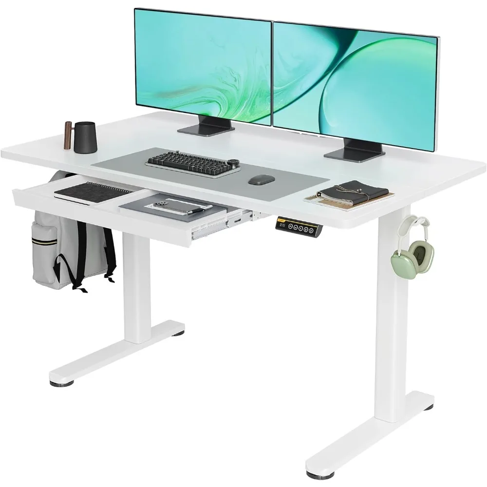 

Standing Desk with Drawers, Stand Up Electric Standing Desk Adjustable Height, Sit Stand Desk Computer Workstation, 48 Inch