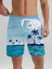 Hawaiian flamingo Vacation Beach Shorts For Men Summer New Casual Street Short Coco Beach3D Printed  Board Shorts  Swim Trunks 2