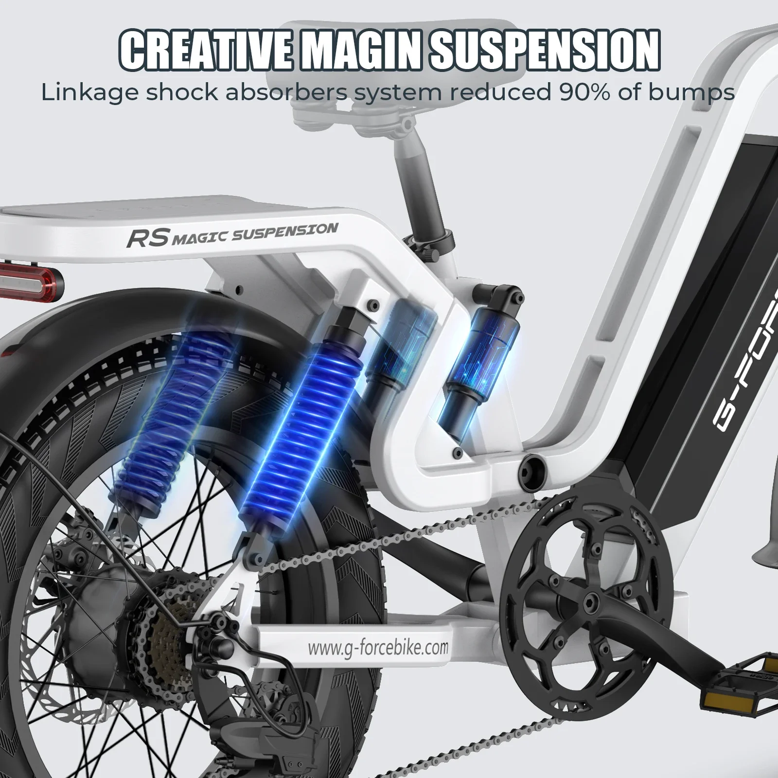 G-FORCE RS Electric Mountain Bike 48V 750W E Bicycle 20inch Fat Tire Electric Bike 15Ah/25Ah