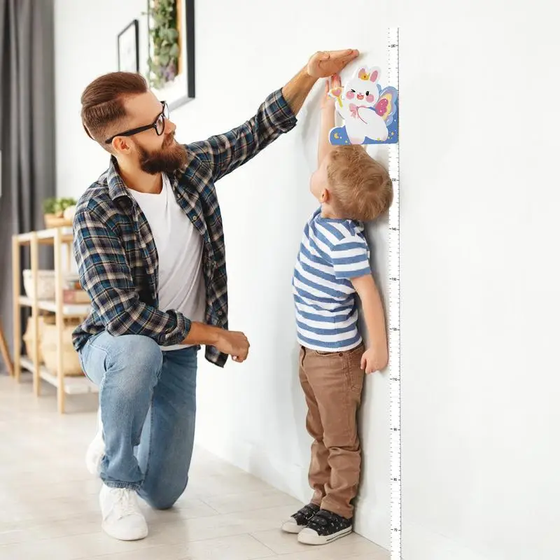 Height Measurement Ruler for Kids Height Growth Chart with Magnetic Bunny Decoration 65-183cm Removable Gauge for Boys Girls