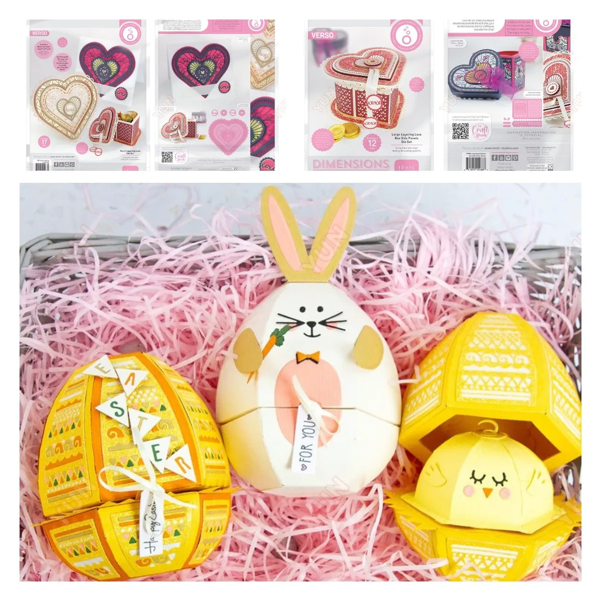 

Layering Lace Box Large Side Panels Die Metal Cutting Dies Scrapbook Embossed Handmade Greeting Cards Bunny & Egg New 2024