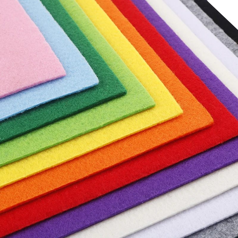 Felt Fabric Sheet 3mm Thick Solid Color Nonwoven Polyester 30*30cm