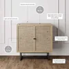 Kova Accent Sideboard Storage Cabinet in Light Wood and Rattan with Metal Frame, Adjustable Shelves and Cane Doors, for Hallway 5