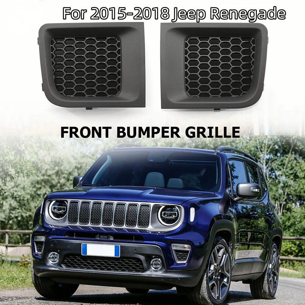 

1 Pair Car Front Lower Bumper Grille Bezel Replacement Left+Right For Jeep Renegade 2015-2020 Car Accessorise