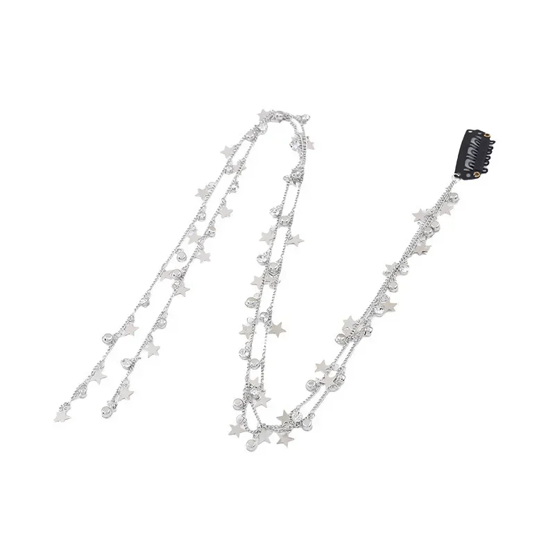 Niuhong 8 Pcs Clip Capelli Nappa Rhinestone Trecce Glitter Accessori Capelli Copricapo Moda Nappa Coda Cavallo Capelli Catene Collane Cristallo Bling Copricapo Catena Testa Cristallo Signore e Ragazze