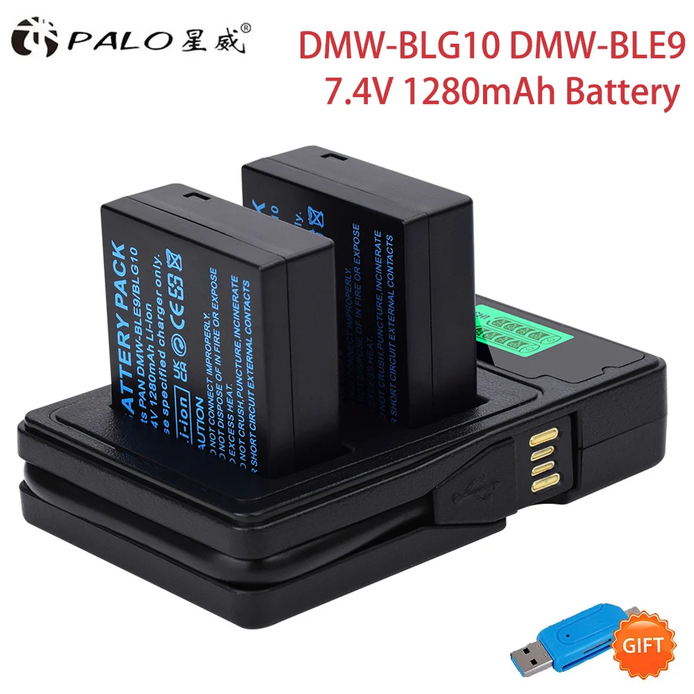 Dmw-Blg10 Dmw-Ble9 Dmw Blg10 Blg10E Ble9 Batteria Per Panasonic Lumix Gf5 Gf6 Gx7 Mark Ii Lx100 Gx80 Gx85 + Caricatore Doppio Usb Lcd