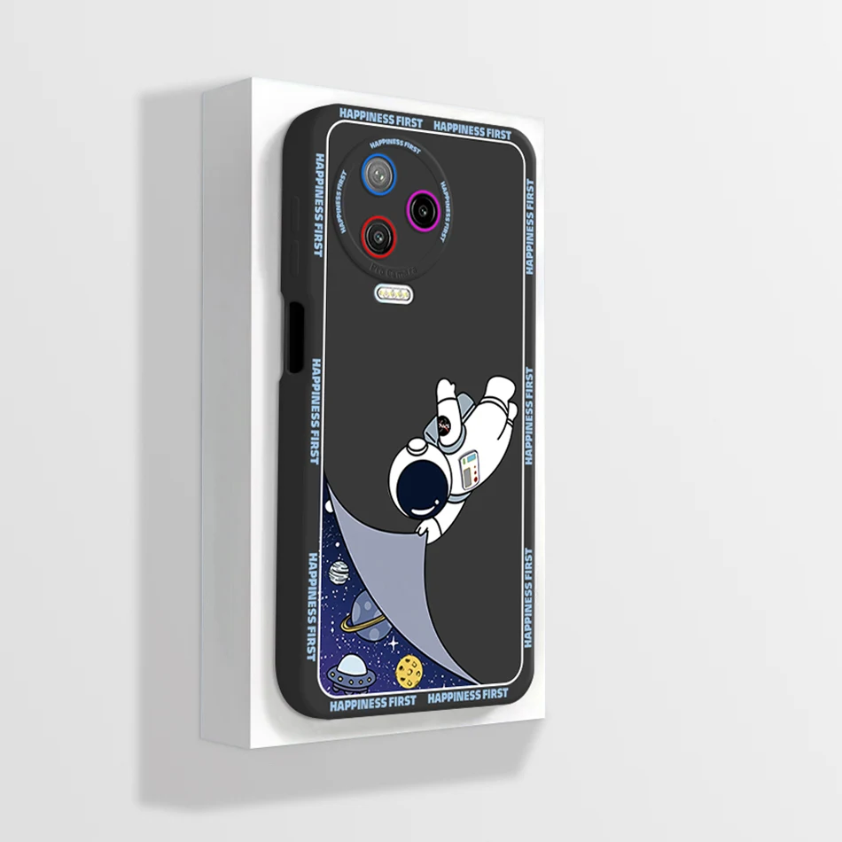 Cute Astronaut Square Phone Case - Shockproof Soft Back Cover
