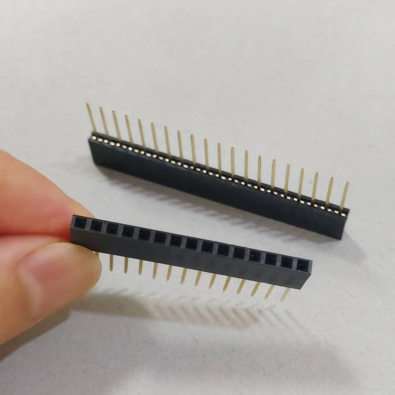 10PCS 2.54mm 피치 스트레이트 핀 연장형 11mm 핀 암 헤더 커넥터 1x2/3/4/5/6/8/10/15/20/40핀 단일 행 PCB 소켓