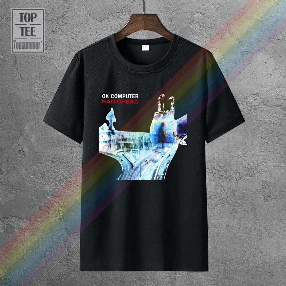 

New Radiohead *Ok Computer Rock Band Men'S White Black T-Shirt Size S To 3Xl Short Sleeve Cheap Sale Cotton T-Shirt