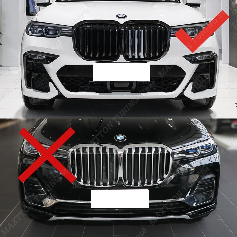 BMW X7 G07 40i 40d M50i M 팩 프리-lci 2019-2022 자동차 프론트 범퍼 립 디퓨저 스포일러 스플리터 글로스 블랙 액세서리