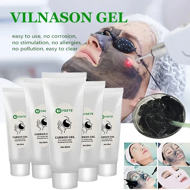 1/2/5Pcs Black Gel Mask For ND YAG Laser Skin Peeling Carbon Cream Whitening Facial Rejuvenation Moisturizing Peel Deep Cleaning