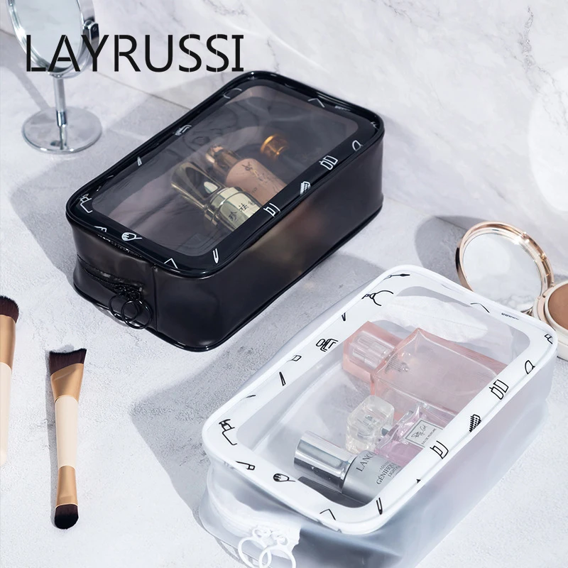 

Women Pvc Makeup Bag Transparent Cosmetic Bag Waterproof Toiletries Storage Bag Men Travel Organizer Pouch Female Clutch Bag