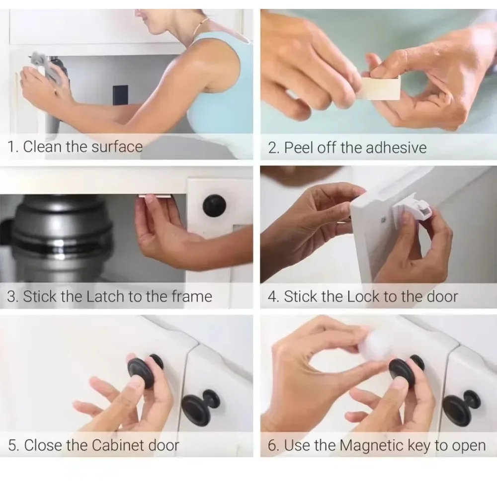 Childproof Baby Safety Lock Magnetic Baby Invisible Drawer Cabinet Door Lock Limiter Child Safety Protection