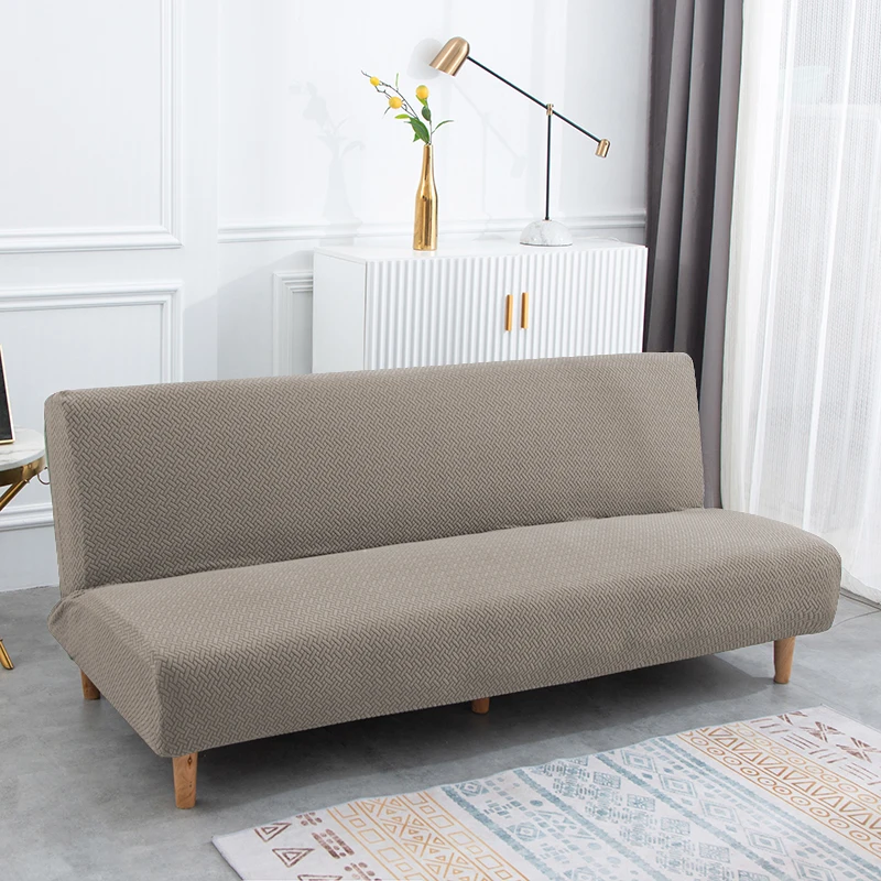 Jacquard Sofa Bed Cover Elastic Armless Folding Cheap Thick Sofa Slipcovers For Living Room Home Stretch Couch Covers Protector 4
