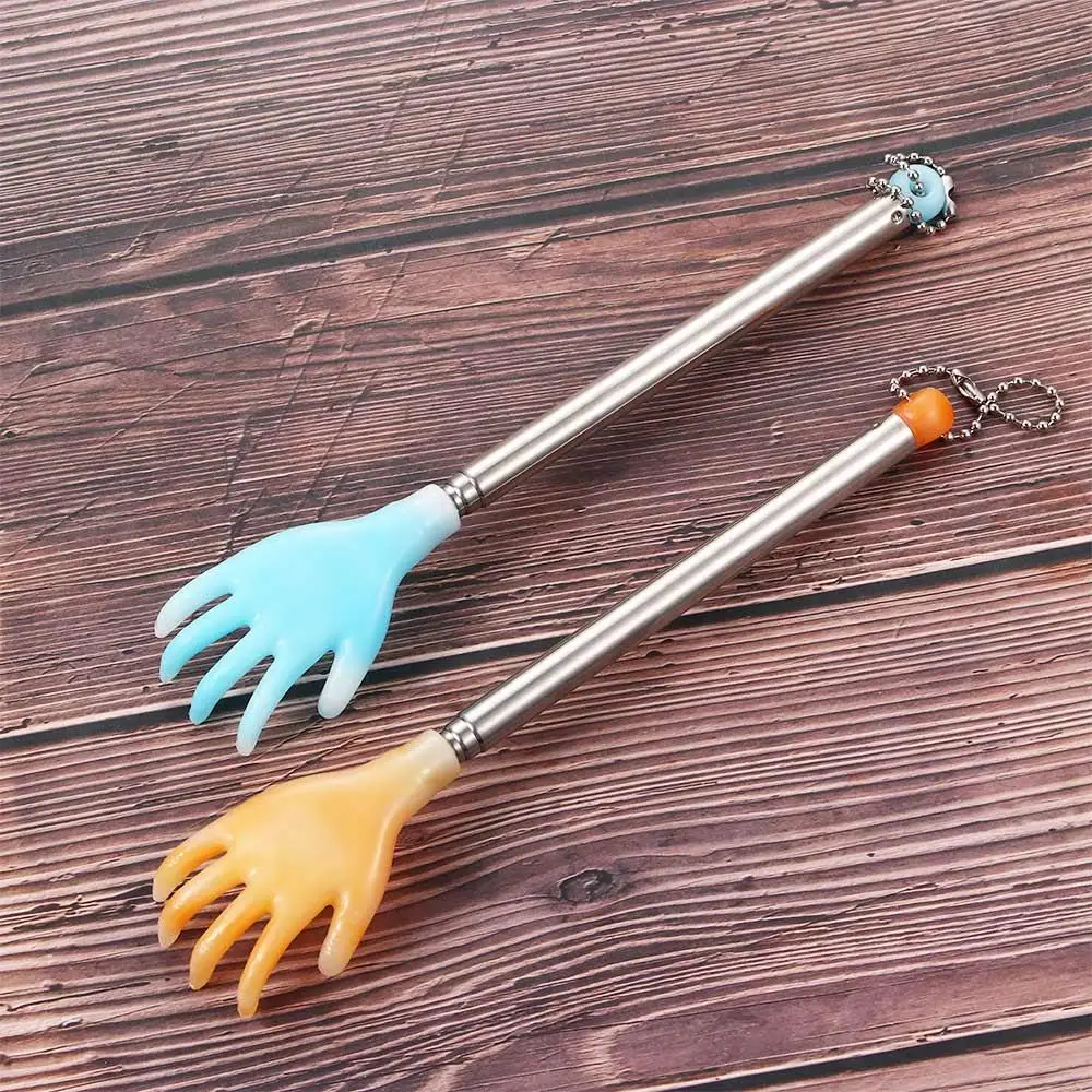 Blue Yellow Artifact Health Care PP Finger-Like Extendable Massage Stick Telescoping Back Scratcher Scratching Backscratcher