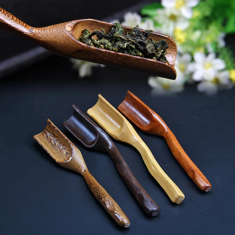 1Pc Chinese Kongfu Tea Scoop Wooden/Bamboo Retro Style Natural Spoon Portable Bamboo Teaspoon wood spoon wooden spoon