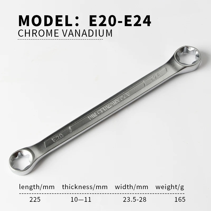 1Pcs Stern doppelseitige Innensechskant E-Torx Box Ring Schlüssel Spanner E-typ Werkzeuge E6-E8-E10-E12-E14-E18-E20-E24 – Detail 7