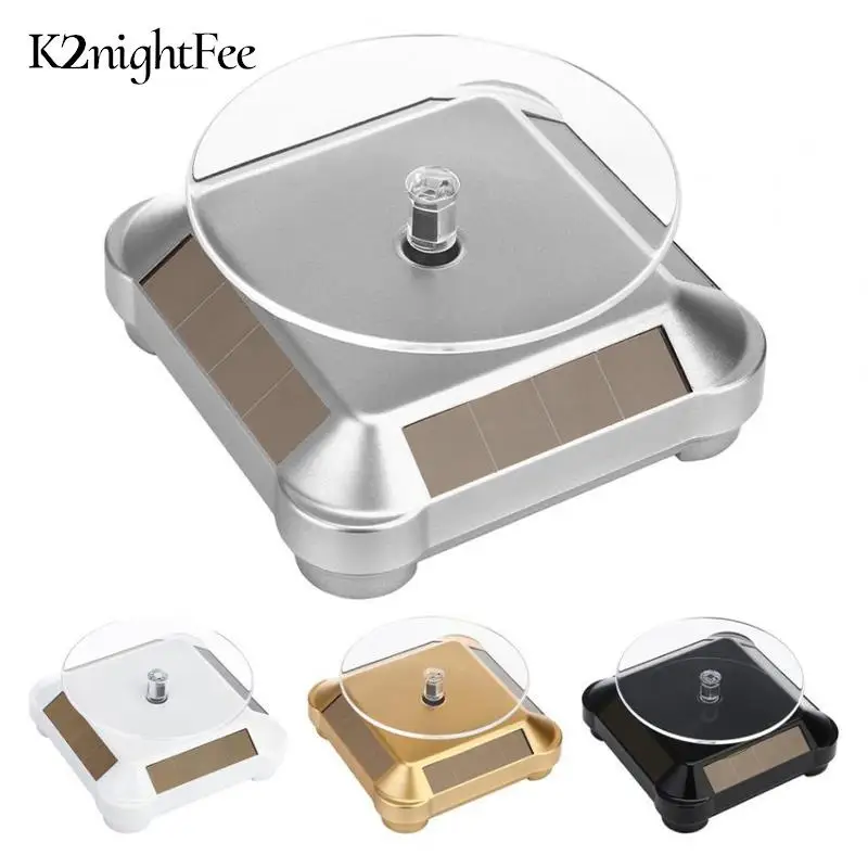 

1pcs Solar Rotating Display Stand 360 Degrees Dual Use Stable Automatic Turntable For Showcase Jewelry Display Tools
