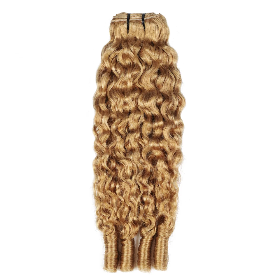 Phashion Burmese Curly 1/3 Bundles #27 Color Wavy Raw Virgin Hair Weave Extensions Bouncy Curly 100% Human Hair For Women Deals 3