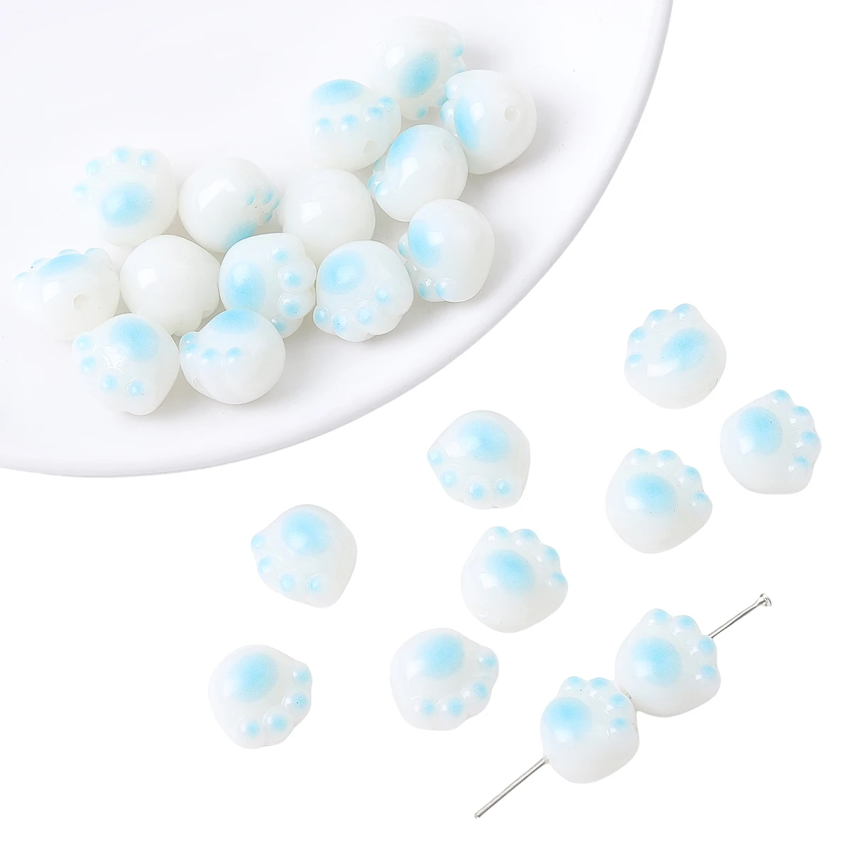 Charming Acrylic Cat Claw Bead Set for Handmade Jewelry Crafting