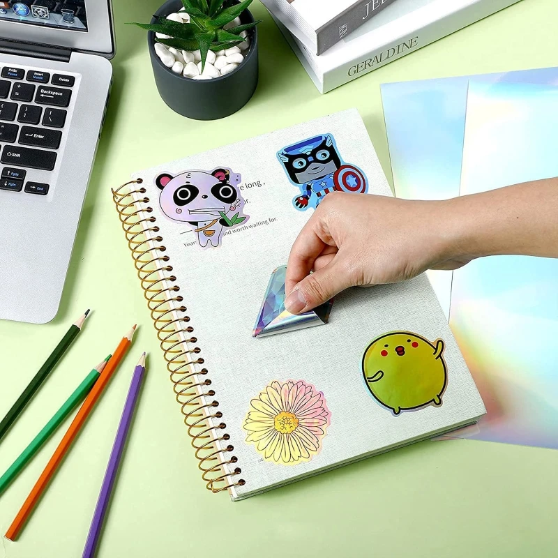

20Pieces Printable Vinyl Sticker Rainbow Paper for Laser Jet