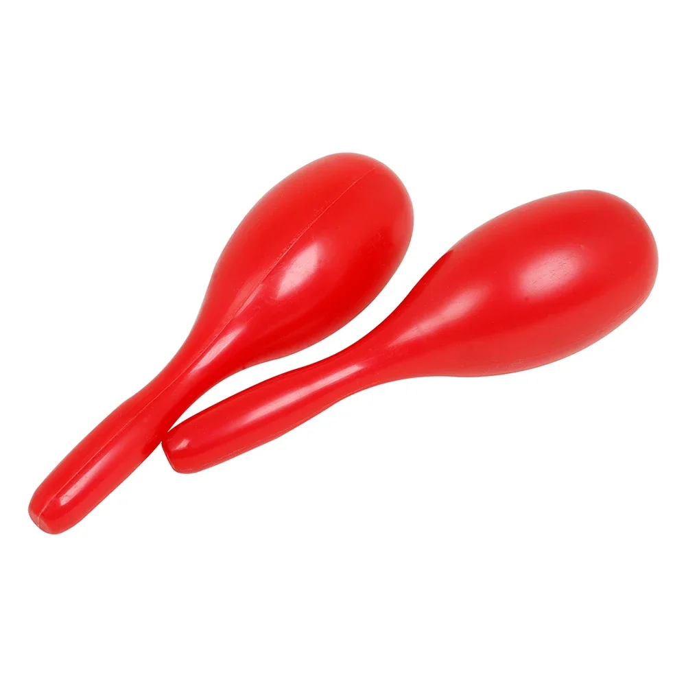 1 Pair Orff Kindergarten Musical Instruments Hand-cranked Plastic Sand Hammer Sand Balls Red Education Music Learning Gifts