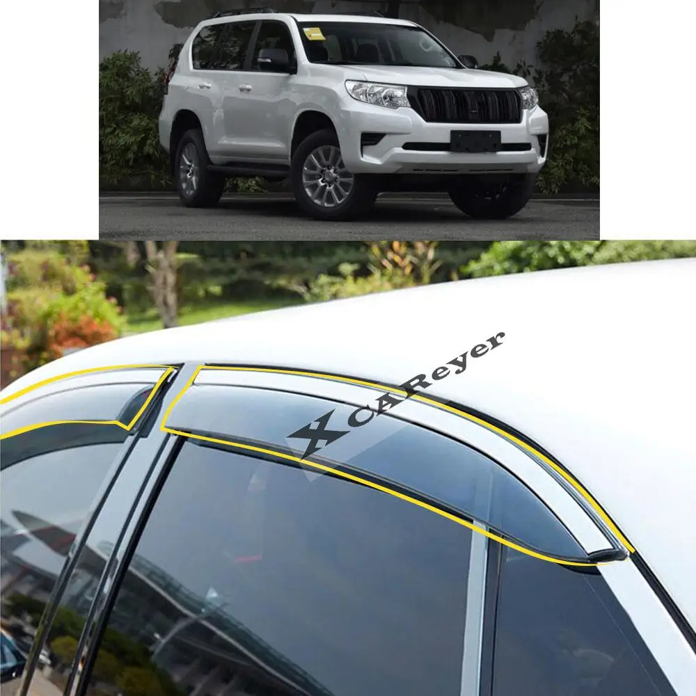 

For TOYOTA Prado FJ150 2010 2011 2012 2013 2014 2015 2016 2017 2018 2019 Car Sticker Window Glass Wind Visor Rain/Sun Guard Vent