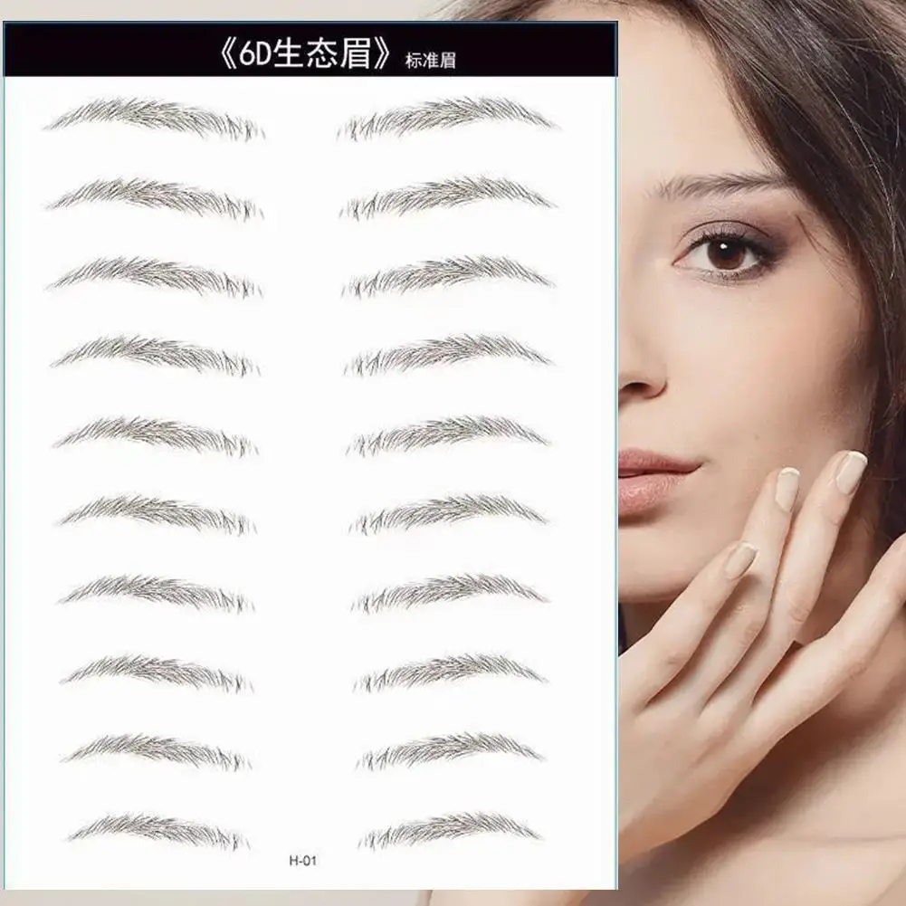 

6D Eyebrow Tattoos Stickers Eyebrow Tattoo Sticker Eyebrows Stickers Lasting Makeup Waterproof Long Cosmetics False L5X8