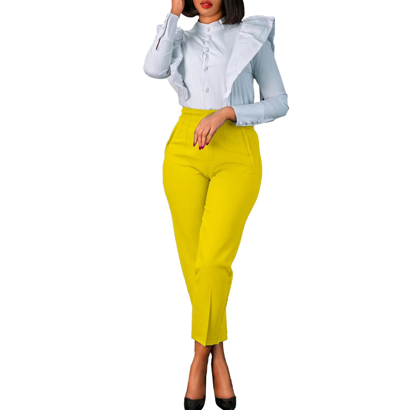 Fashion Loose High Waist Solid Color Pants Women's 2024 Oversized Office Lady Commute All-match Casual Pants Streetwear