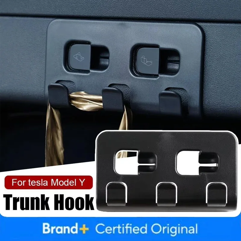 For Tesla Model Y 3 Rear Trunk Hook Storage Holder Bag Water Bottles Trunk Grocery Bag Hook Hanger Interior Accessories